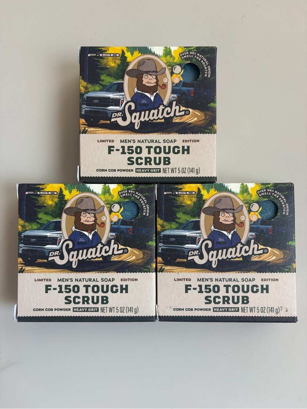 (3) Dr. Squatch Limited Edition F-150 Tough Scrub Men's Heavy Grit Soap Bars
